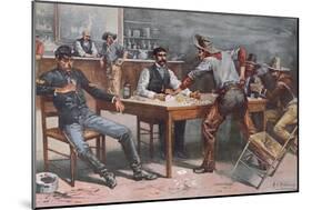 Argument over Cards in a Western Saloon, 1895-Allen Carter Redwood-Mounted Giclee Print