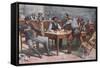 Argument over Cards in a Western Saloon, 1895-Allen Carter Redwood-Framed Stretched Canvas