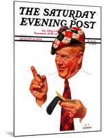 "Argyle Golfer," Saturday Evening Post Cover, August 31, 1935-J.F. Kernan-Mounted Giclee Print