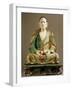 Arhat Tamrabhadra Seated, Glazed Tri-Color Terracotta Statue, China-null-Framed Giclee Print