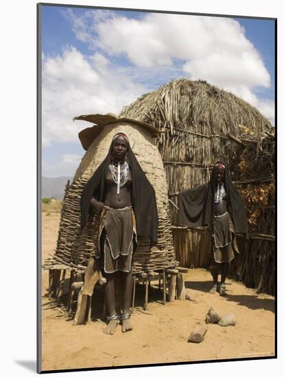 Ari Women Standing Outside House, Lower Omo Valley, Ethiopia, Africa-Jane Sweeney-Mounted Photographic Print