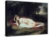 Ariadne Asleep on the Island of Naxos, 1809-1814-John Vanderlyn-Stretched Canvas