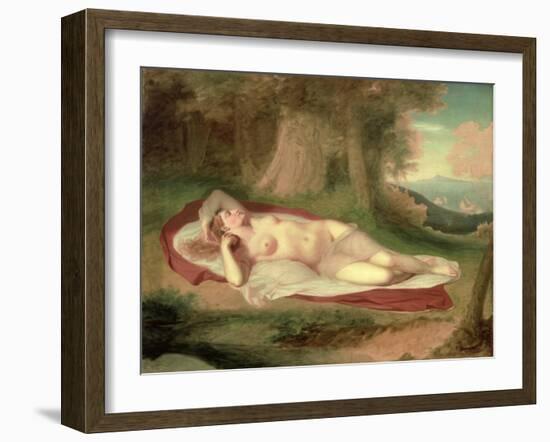 Ariadne Asleep on the Island of Naxos, 1831-John Vanderlyn-Framed Giclee Print