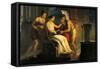 Ariadne Giving Some Thread to Theseus to Leave Labyrinth-Pelagio Palagi-Framed Stretched Canvas