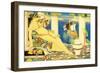 Ariadne in Naxos, 1925-26 (Tempera on Handwoven Linen)-Joseph Edward Southall-Framed Giclee Print