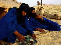 Tuareg Men Preparing for Tea Ceremony Outside a Traditional Homestead, Timbuktu, Mali-Ariadne Van Zandbergen-Framed Photographic Print