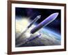 Ariane 5 Launch of Envisat, Artwork-David Ducros-Framed Photographic Print