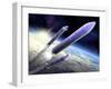 Ariane 5 Launch of Envisat, Artwork-David Ducros-Framed Photographic Print