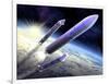 Ariane 5 Launch of Envisat, Artwork-David Ducros-Framed Photographic Print