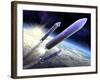 Ariane 5 Launch of Envisat, Artwork-David Ducros-Framed Photographic Print