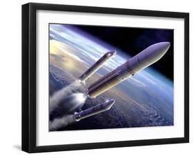 Ariane 5 Rocket Launch, Artwork-David Ducros-Framed Photographic Print