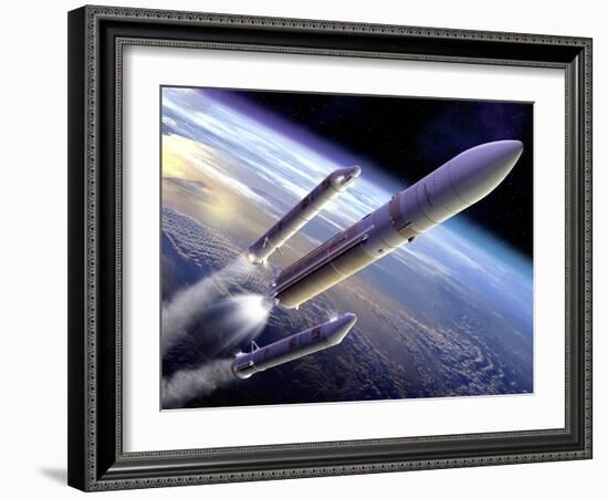 Ariane 5 Rocket Launch, Artwork-David Ducros-Framed Photographic Print