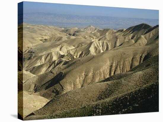 Arid Hills at Wadi Qelt and the Valley of the River Jordan in Judean Desert, Israel, Middle East-Simanor Eitan-Stretched Canvas