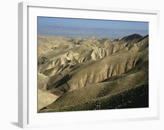 Arid Hills at Wadi Qelt and the Valley of the River Jordan in Judean Desert, Israel, Middle East-Simanor Eitan-Framed Photographic Print