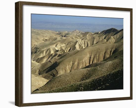 Arid Hills at Wadi Qelt and the Valley of the River Jordan in Judean Desert, Israel, Middle East-Simanor Eitan-Framed Photographic Print