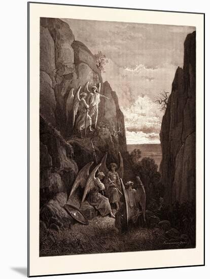 Ariel's Charge to Gabriel-Gustave Dore-Mounted Giclee Print