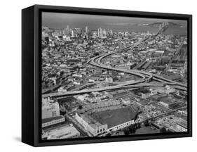 Ariels of Seals Stadium During Opeaning Day-Nat Farbman-Framed Stretched Canvas