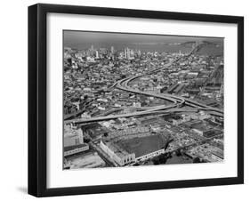 Ariels of Seals Stadium During Opeaning Day-Nat Farbman-Framed Photographic Print