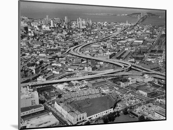 Ariels of Seals Stadium During Opeaning Day-Nat Farbman-Mounted Photographic Print