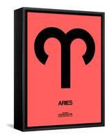 Aries Zodiac Sign Black-NaxArt-Framed Stretched Canvas