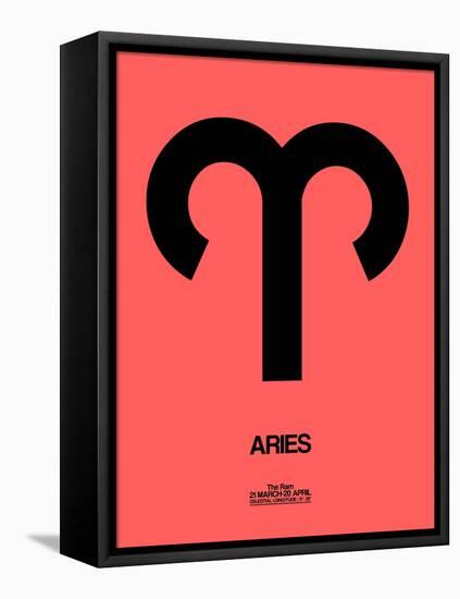 Aries Zodiac Sign Black-NaxArt-Framed Stretched Canvas