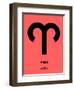 Aries Zodiac Sign Black-NaxArt-Framed Art Print