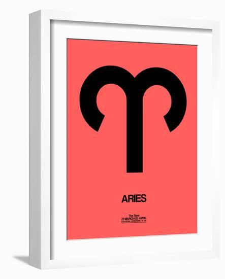 Aries Zodiac Sign Black-NaxArt-Framed Art Print