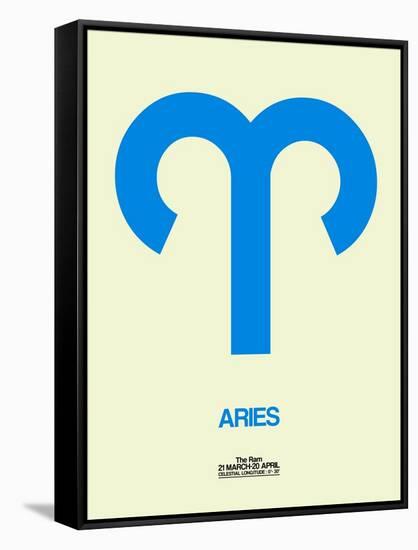 Aries Zodiac Sign Blue-NaxArt-Framed Stretched Canvas