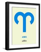 Aries Zodiac Sign Blue-NaxArt-Framed Art Print