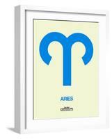 Aries Zodiac Sign Blue-NaxArt-Framed Art Print