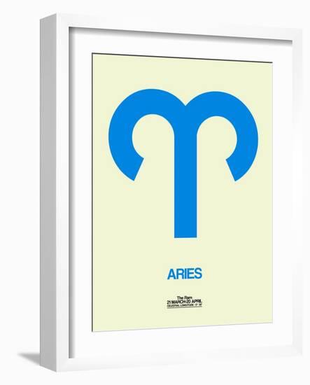 Aries Zodiac Sign Blue-NaxArt-Framed Art Print