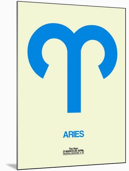 Aries Zodiac Sign Blue-NaxArt-Mounted Art Print