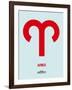 Aries Zodiac Sign Red-NaxArt-Framed Art Print