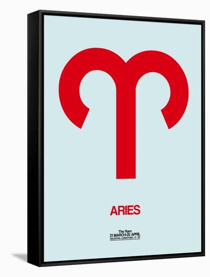 Aries Zodiac Sign Red-NaxArt-Framed Stretched Canvas