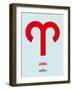 Aries Zodiac Sign Red-NaxArt-Framed Art Print