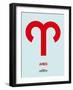 Aries Zodiac Sign Red-NaxArt-Framed Art Print