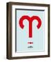 Aries Zodiac Sign Red-NaxArt-Framed Art Print