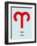 Aries Zodiac Sign Red-NaxArt-Framed Art Print