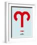 Aries Zodiac Sign Red-NaxArt-Framed Art Print