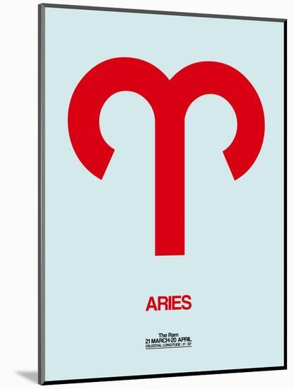 Aries Zodiac Sign Red-NaxArt-Mounted Art Print