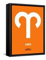 Aries Zodiac Sign White on Orange-NaxArt-Framed Stretched Canvas