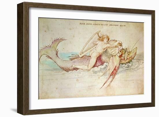 Arion, 1514 (W/C on Paper)-Albrecht Dürer-Framed Giclee Print