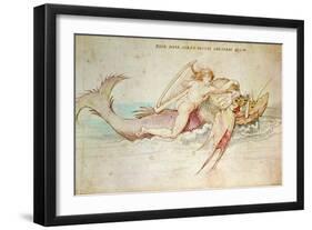 Arion, 1514 (W/C on Paper)-Albrecht Dürer-Framed Giclee Print