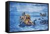 Arion and Dolphin-null-Framed Stretched Canvas