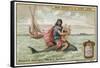 Arion and the Dolphin-European School-Framed Stretched Canvas