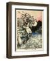 Arion of Methymna Leaping into the Sea-Arthur Rackham-Framed Art Print