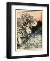 Arion of Methymna Leaping into the Sea-Arthur Rackham-Framed Art Print