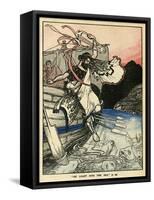 Arion of Methymna Leaping into the Sea-Arthur Rackham-Framed Stretched Canvas