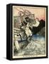 Arion of Methymna Leaping into the Sea-Arthur Rackham-Framed Stretched Canvas