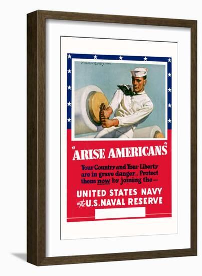 Arise Americans Navy Recruitment Poster-McClelland Barclay-Framed Giclee Print